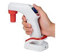 Llenadora de pipeta motorizada, controlador eléctrico portátil con pantalla LCD, 6 velocidades ajustables, modo de drenaje dual para uso en laboratorio