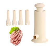 Llenadora manual de salchichas - Máquina para hacer albóndigas de cuatro tubos, embudo ajustable | Herramienta de cocina multifunción para navideñas reuniones familiares enlaces caseros Bratwu