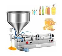 Llenadora neumática de pistón de pasta líquida, tolva de 30 litros, 300 W, 15-35 latas/minuto, máquina de llenado automática con boquilla a prueba de fugas para un volumen de llenado de 50-500 ml