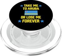 Llévame a Aruba o Piérdame para Siempre | Crucero con Bandera del Caribe PopSockets PopGrip para MagSafe