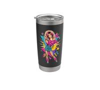 Llévame a la moda pop art retro de los 80, pelo grande, glamuroso, para chicas Vaso térmico de acero inoxidable de doble pared