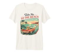 Llévame a la Playa Retro Sunset Drive Camiseta Premium