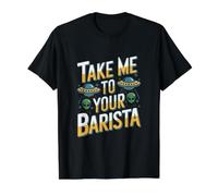 Llévame a la Tuya, Barista, Divertido ovni Extraterrestre Camiseta gráfica económica, Hombre, Negro, M