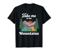 Llévame a Las montañas Tienda de Senderismo Vintage Forest Lake Camiseta