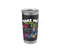 Llévame a los 90 Retro Alien Hip Hop Boombox Throwback Vaso térmico de acero inoxidable de doble pared