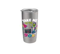 Llévame a los 90 Retro Alien Hip Hop Boombox Throwback Vaso térmico de acero inoxidable de doble pared
