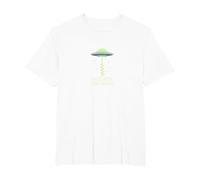 Llévame a tu líder OVNI Sci-Fi Alien Encuentro Camiseta, Hombre Tallas Grandes, Blanco, 5X Alto
