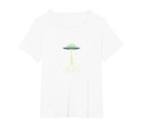 Llévame a tu líder OVNI Sci-Fi Alien Encuentro Camiseta, Mujer Tallas Grandes, Blanco, 2XL Grande