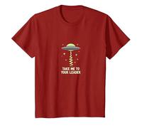 Llévame a tu líder OVNI Sci-Fi Alien Encuentro Camiseta, Niños, Arándano, 12 años