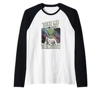Llévame a tu portón Trasero, Divertido Espacio de Palomitas alienígenas Camiseta Manga Raglan