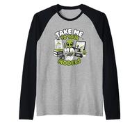 Llévame a Tus Modelos Analista Actuarial Alien Data Finance Camiseta Manga Raglan