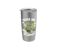 Llévame a tus pistas Esquí Alien Esquí OVNI Secuestro Invierno Vaso térmico de acero inoxidable de doble pared