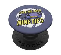 LLÉVAME DE Vuelta A LOS Noventa 90's Kid Retro Gamer Meme 1990s PopSockets PopGrip Adhesivo