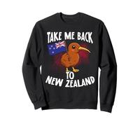 Llévame de Vuelta a Nueva Zelanda Kiwi Bird Flag Travel Sudadera