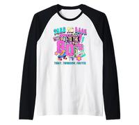 Llévanos de vuelta a los años 80 vintage colorida fiesta temática de los años 80 Camiseta Manga Raglan
