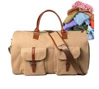 Llevar bolsas de ropa impermeables Gran capacidad - Bolso de mano ligero con correa de hombro desmontable, viaje con cremallera para vuelos, marrón oscuro, Se référer au descriptif, Consulte la