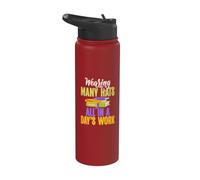 Llevar muchos sombreros todo en un día Secretario de escuela de trabajo Stainless Steel Insulated Water Bottle