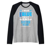 Llevo Azul Oscuro para mi cuñada Conciencia sobre el cáncer de Colon Camiseta Manga Raglan