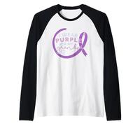 LLEVO EL PÚRPURA para MI Abuelo El Alzheimer Meme Camiseta Manga Raglan