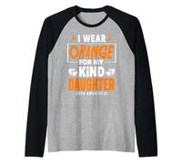 Llevo Naranja para Mi Hija Guerrero EPOC Concienciación sobre la EPOC Camiseta Manga Raglan