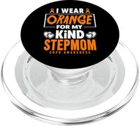 Llevo Naranja para mi madrastra COPD Warrior COPD Conciencia PopSockets PopGrip para MagSafe