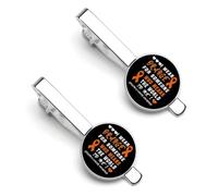 Llevo naranja por alguien que significa todo para mí. Juego de 2 clips redondos para corbata y gemelos con la frase "Llevo naranja por alguien que significa todo para mí". Accesorios de vestir de lujo