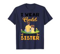 Llevo Oro para mi Hermana pequeña Guerrero del cáncer Infantil Camiseta
