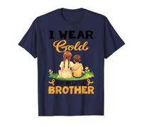 Llevo Oro para mi Hermano pequeño Guerrero del cáncer Infantil Camiseta