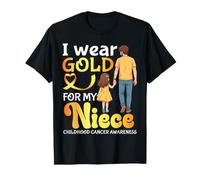 Llevo Oro para mi Sobrina Tío de concientización sobre el cáncer Infantil Camiseta