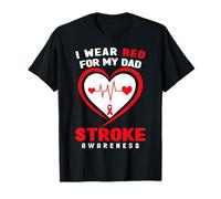 Llevo Rojo para mi papá Concientización sobre Accidentes cerebrovasculares Camiseta