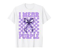 Llevo un Lazo Morado para concientizar sobre la Epilepsia para niñas y Madres Camiseta