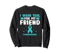 Llevo verde azulado para mi amigo Trauma veterano de conciencia sobre el trastorno de estrés postraumático Sudadera