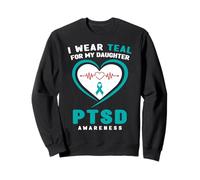 Llevo Verde Azulado para mi Hija Conciencia sobre el TEPT Sudadera
