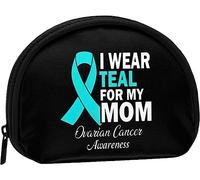 Llevo Verde Azulado para mi mamá Concientización sobre el cáncer de Ovario Monedero Monedero Mujeres y niñas Bolso de Moda Lindo Cambiar Bolsa Titular de la Llave Monedero de Las Mujeres Regalo