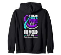Llevo Verde Azulado y Morado para Alguien Que Significa el Mundo para mí Sudadera con Capucha