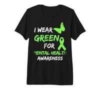 Llevo Verde para el Trastorno del Mes de la Conciencia de la Salud Mental Camiseta Premium