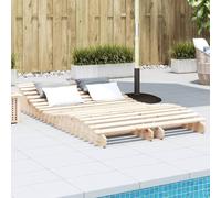 LLEZKBR Asientos al aire libre para exteriores, tumbonas, 2 unidades, 205 x 60 x 31,5 cm, madera maciza de pino