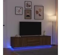 LLEZKBR Centros de entretenimiento y soportes de TV, mueble de TV con luces LED, roble marrón, 193,5 x 41 x 50 cm