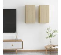 LLEZKBR Centros de entretenimiento y soportes de TV - Muebles de TV, 2 piezas, roble Sonoma de 30,5 x 30 x 60 cm, madera de ingeniería