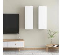 LLEZKBR Centros de entretenimiento y soportes de TV - Muebles para TV (2 piezas, 30,5 x 30 x 90 cm), color blanco