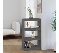 LLEZKBR Estanterías, estanterías y estantes de pie, armario para libros, divisor de habitación, color gris, 60 x 30 x 103,5 cm, madera maciza de pino