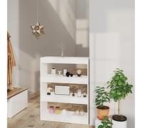 LLEZKBR Estanterías y estanterías de pie, armario para libros, divisor de habitaciones, color blanco, 80 x 30 x 103 cm, madera de ingeniería