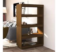 LLEZKBR Estanterías y estanterías de pie - Mueble para libros, divisor de habitación, color marrón, 80 x 35 x 135 cm, madera de pino maciza