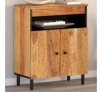 LLEZKBR Gabinetes y almacenaje, bufés y aparadores, armario lateral de madera maciza de acacia, 60 x 33 x 75 cm
