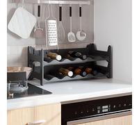 LLEZKBR Gabinetes y almacenamiento - Botellero apilable para 12 botellas de polipropileno