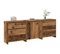 LLEZKBR Gabinetes y almacenamiento, bufés y aparadores - Home - Aparador de 3 piezas de madera vieja de madera de ingeniería