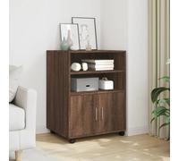 LLEZKBR Gabinetes y archivadores con ruedas de roble marrón, 60 x 48 x 81 cm, madera de ingeniería