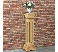 LLEZKBR Home & Garden,Lawn & Garden,Gardening,Plant Stands-Home-Classic Square Pilar Plant Stand Light Wood 17x17x66 cm MDF