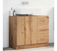 LLEZKBR Juego de muebles de baño, armario de lavabo de roble artificial, 63 x 30 x 54 cm, madera de ingeniería