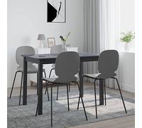 LLEZKBR Mesas de cocina y comedor, mesa de comedor, color negro, 114 x 71 x 75 cm, madera maciza de caucho